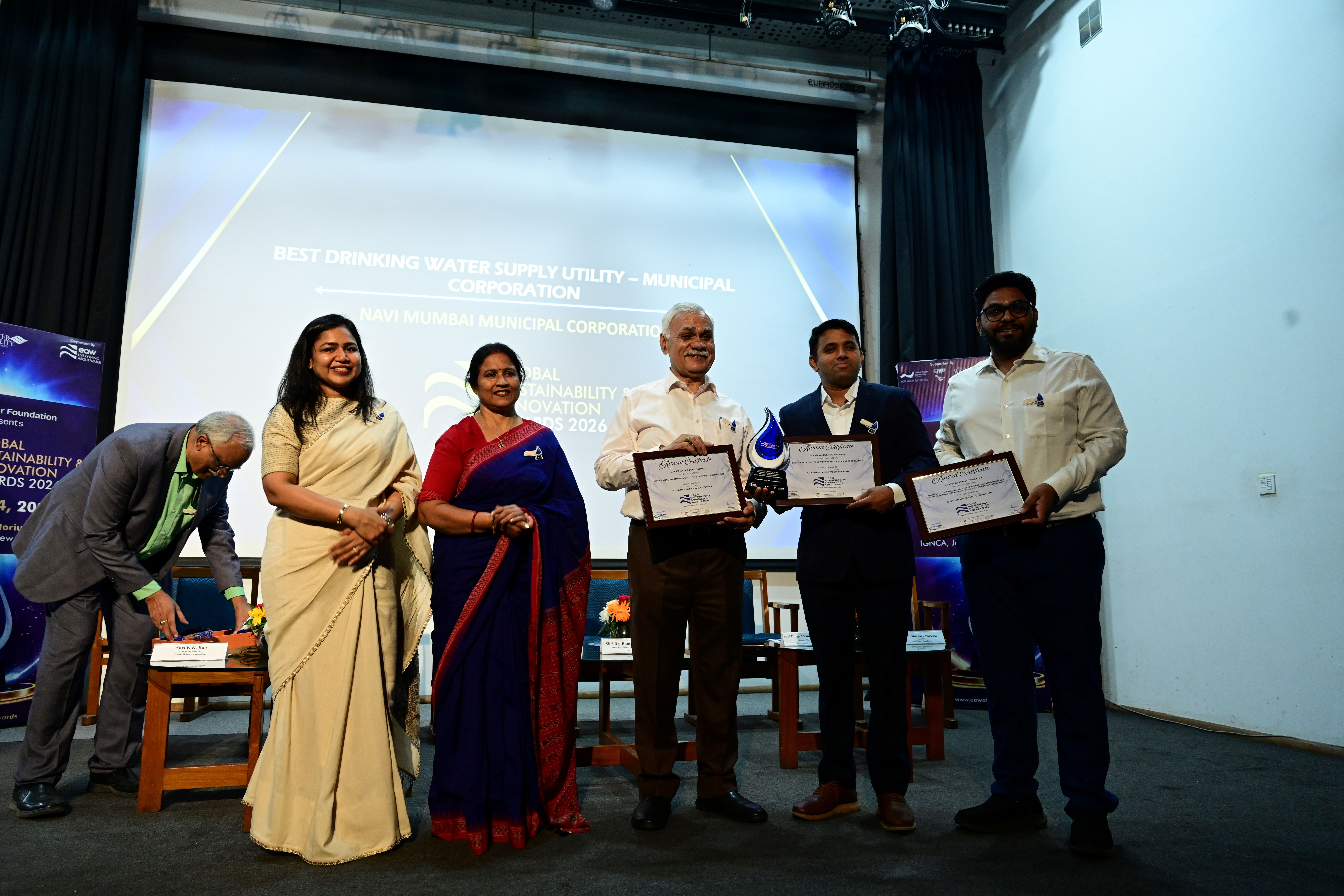 Navi Mumbai Municipal Corporation,  BEST DRINKING WATER SUPPLY UTILITY – MUNICIPAL CORPORATION &  BEST WASTEWATER MANAGEMENT UTILITY – MUNICIPAL CORPORATION